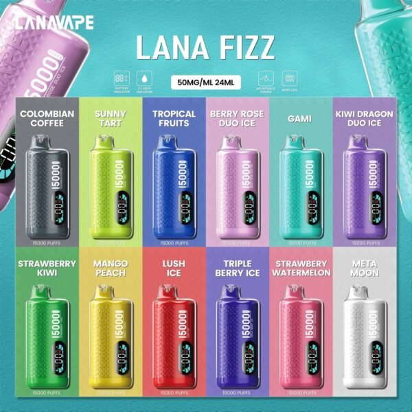 LANA FIZZ 12000 PUFFS DISPOSABLE POD - VAPE SINGAPORE STORE The LANA FIZZ 12000 PUFFS DISPOSABLE Ready stock in our sg singapore store online shop for same day delivery. Lana Fizz 12k puffs support 3 Presses to control over your vaping journey adjustable power. From 13w to 16w, find your sweet spot and enjoy the perfect hie every time! Armed with a 550mAh and rapid-charging USB-C technology, Just grab and go for your parties! The vape design Quiet Luxury! Crafted with a timeless color palettle and adorned, with diamond patterns, LANA FIZZ features a crystal-clear, Plastic surface that exudes elegance and style. Start your day with a burst of Colombian coffee flavour, Then savor the refreshing layers of our multilayered. Blends to keep you feeling fresh throughout the day with LANA FIZZ 12K PUFFS! Specifications : Puff: 12000 Puffs Nicotine Strength: 30mg / 3% E-Liquid: 20ML Battery Capacity: 550mAh Charging Port: Rechargeable Type-C Available Flavour : Tie Guan Yin King Sea Salt Lemon Peach Oolong Tea Sprite Lemon Tea Guava Passion Jasmine Green Tea Chrysanthemum Tea Watermelon Ice Green Grape Ice Cold Lychee Iced Cola Solero Lime Extra Mint Freeze Ice Blast Tobacco Sour Bubblegum Double Mango Sky Freeze SG VAPE COD SAME DAY DELIVERY , CASH ON DELIVERY ONLY. TAKE BULK ORDER /MORE ORDER PLS CONTACT ME :  WhatsApp Us VIEW OUR DAILY NEWS INFORMATION : Telegram Channel