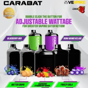 CARABAT LEAFBAR 15000 PUFFS (CARTRIDGE POD) DISPOSABKE POD - VAPE SINGAPORE STORE The CARABAT LEAFBAR 15000 PUFFS (CARTRIDGE POD) DISPOSABKE POD Ready stock in our sg singapore store online shop for same day delivery. Extended Puff Count: With approximately the Carabat LeafBar ensures long-lasting vaping enjoyment without the need for frequent replacements. High Nicotine Strength: Each device contains 50mg (5%) nicotine, offering a satisfying hit for those who prefer a stronger nicotine experience. Advanced Features : Smart Screen Indicator: Keep track of your vape's status with ease. Boost Mode: Enhance your vaping experience with an added boost of flavor and vapor. Dual Mesh Coil: Provides superior flavor and vapor production for a smooth and satisfying hit. Adjustable Airflow: Customize your draw for the perfect vape every time. Adjustable Wattage: Fine-tune your vaping experience to your preference. Rechargeable Convenience: Easily recharge your LeafBar with the Type-C charging port, ensuring you're always ready to vape. It include 1 Cartridge pod ONLY, to get started Carabat 15k before, you need purchases this product and Device battery,When the cartridge is finish, simply replace it with a new cartridge, reusing the existing battery to save costs. CARTRIDGE Package Include : X1 15K Cartridge Pod ONLY Specification : Puffs : 15000 E-Liquid Capacity : 15 ML Coil : Dual Mesh coil Resistance : 1.1 ohm Battery Capacity : 680 mAh Nicotine Strength : 5% Available Flavour : Popcorn Caramel Peanut Butter Tie Guan Yin Vanilla Milkshake Watermelon Apple Nona Mabid Keladi Vanilla Lime Starfruit Mango Double Guava Tobacco Vanilla Wild Berry Ice Kiwi Watermelon Mango Watermelon Splash Rootbeer Gummy Gum Plum Pomegranate Berry Raspberry Strawberry Mango Energy Drink Blackberry Dew Mango Lychee Blueberry Mix Freezy Cola Blackcurrant Blackcurrant Lychee Juicy Lemonade Guava Dew Grape Gum Melon Watermelon Pineapple Berry Citrus Gold Mango Fresh Watermelon Grape Ice SG VAPE COD SAME DAY DELIVERY , CASH ON DELIVERY ONLY. TAKE BULK ORDER /MORE ORDER PLS CONTACT ME :  WhatsApp Us VIEW OUR DAILY NEWS INFORMATION : Telegram Channel