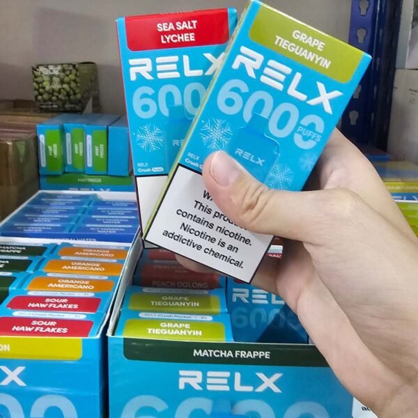 RELX CRUSH POCKET 6000 PUFFS DISPOSABLE POD - VAPE SINGAPORE STORE The RELX CRUSH POCKET 6000 PUFFS DISPOSABLE Ready stock in our sg singapore store online shop for same day delivery. This kit offers a refreshing summer experience with its subtle sweetness, strong cooling effect, and moderate richness RELX Pocket features a puff count of up to 6k puffs, an atomizer with a mech coil 2.0, powered by 10W. Equipped with a 470mAh battery, it reaches 80% charge in just 45 minutes. The vape industry faced challenges in maintaining flavor within icy blends. RELX's innovation now guarantees a lively, icy taste. Experience it for yourself and notice the distinction. Ultra icy, ultra rich. Specifition :  Puffs: 6000 Puff Nicotine Strength : 3% Charging Time : Roughly 30-45min Battery Capacity : Type-C Rechargeable Available Flavour : Mint Freeze Sour Plum Cola Watermelon Chill Sea Salt Lemon Icy Mineral Water Peach Oolong Tea Chrysanthemum Tea Rootbeer Tie Guan Yin Long Jing Tea Tangy Grape Triple Mango Creamy Tobacco Mocha Fresh Mint Orange Americano Sour Haw Flakes Grape Tie Guan Yin Sea Salt Lychee Sea Salt Mango Matcha Frappe SG VAPE COD SAME DAY DELIVERY , CASH ON DELIVERY ONLY. TAKE BULK ORDER /MORE ORDER PLS CONTACT ME :  WhatsApp Us VIEW OUR DAILY NEWS INFORMATION : Telegram Channel