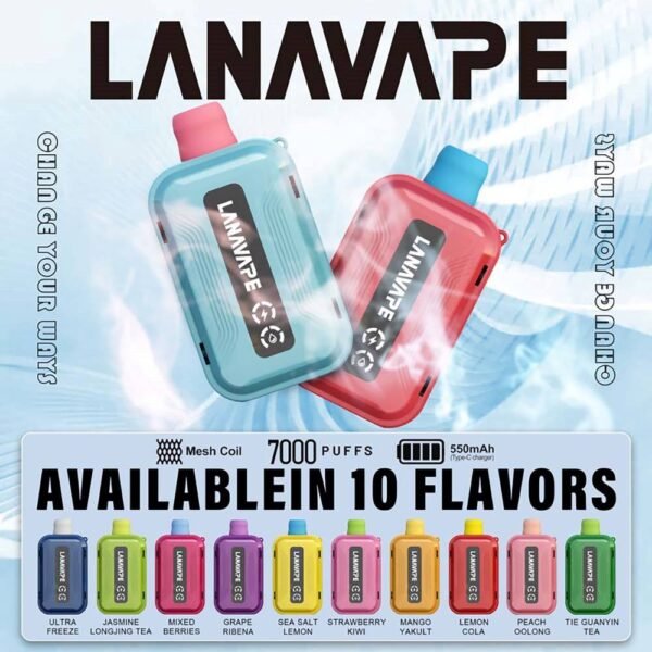 LANA ULTRA 7000 PUFFS DISPOSABLE POD - VAPE SINGAPORE STORE The LANA ULTRA 7000 PUFFS DISPOSABLE Ready stock in our sg singapore store online shop for same day delivery. The LANA Ultra 7K Puffs disposable vape is a vaporizer that contains 3% nicotine.  This disposable device is designed to provide users with the best quality vapor possible, making it an excellent choice for those who enjoy nicotine.This device was specifically created to offer a superior experience for nicotine enthusiasts and can enhance your buzz for a significant amount of time. lt's featured an intelligent LED display shows the battery life and eliquid indicator. The battery life is shown in a percentage. Specifications : Nicotine 30mg (3%) Approx. 7000 puffs Capacity 10ml Rechargeable Battery 550mAh Charging Port: Type-C Available Flavour : Tie Guan Yin Peach Oolong Chilled Watermelon Lemon Cola Mango Yakult Strawberry Kiwi Sea Salt Lemon Grape Ribena Mixed Berries Jasmine Long Jing Tea Cool Lychee Ultra Freeze Double Mint Cool Sarsi Mung Bean Ice Super Passion Fruit Dong Ding Oolong Tea Honey Grape Lemon Grapefruit Strawberry Watermelon Chrysanthemum Tea Green Apple Grape Watermelon Jasmine Tea Kumquat Lemon SG VAPE COD SAME DAY DELIVERY , CASH ON DELIVERY ONLY. TAKE BULK ORDER /MORE ORDER PLS CONTACT ME :  WhatsApp Us VIEW OUR DAILY NEWS INFORMATION : Telegram Channel