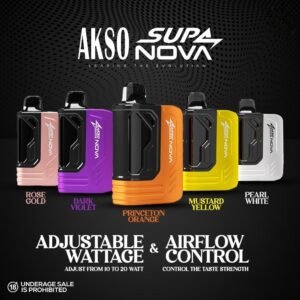 AKSO SUPA NOVA 12000 PUFFS DISPOSABLE - VAPE SINGAPORE STORE The AKSO SUPA NOVA 12000 PUFFS DISPOSABLE Ready stock in our sg singapore store online shop for same day delivery. Introducing the AKSO Supa Nova 12k closed pod disposable vape, crafted for flexibility and ease of use. It features adjustable wattage ranging from 10W to 20W, allowing users to customize their vaping experience. Safety is paramount with a child lock and a rechargeable battery equipped with anti-overcharge and auto cut-off systems. Monitoring your vape is simple with liquid and battery indicators, ensuring you're always informed. Adjust the airflow to your liking and enjoy up to 12,000 puffs per cartridge. Plus, it's compatible with cartridges from the Akso Supa Pro series, offering compatibility and versatility for vapers. Specifications : Puff: 12000 Puffs Nicotine Strength: 5% Adjustable wattage : 10W to 20W Liquid and battery indicator Charging Port: 650 mAh Rechargeable Type-C STARTER KIT Package Include : X1 AKSO NOVA 12K Battery Device X1 Prefilled Pod 12k Puffs CARTRIDGE Package Include : X1 Prefilled Pod 12k Puffs DEVICE Package Include : X1 Device Battery Available Device Color : Chili Red Neon Green Dark Violet Available Flavour : Ice Coffee Hazelnut Ice Lemon Cola Ice Grape Apple Ice Watermelon Ice Lemonade Ice Honeydew Melon Ice Energy Drink Ice Watermelon Gum Ice Strawberry Watermelon Rootbeer Strawberry Hami Melon Soda Berries Strawberry Banana Custard Pina Watermelon Strawberry Vanilla Tobacco Yam Cheese Coffeeko Butter Mint Candy Chocolate Mint Grape Gum Passion Grape Grape Honeydew Blackcurrant Passion Soursop Mango Apple Custard Nutty Tobacco Cranberry Grape Honeydew Strawberry Blueberry Kiwi Sirap Bandung Blackcurrant Watermelon Gummy Minty Gum Peanut Butter Toast Mango Passion Grape Strawberry Vanilla Custard Oat Crunch Strawberry Mango Milk Caramel Mango Lychee Longan SG VAPE COD SAME DAY DELIVERY , CASH ON DELIVERY ONLY. TAKE BULK ORDER /MORE ORDER PLS CONTACT ME :  WhatsApp Us VIEW OUR DAILY NEWS INFORMATION : Telegram Channel