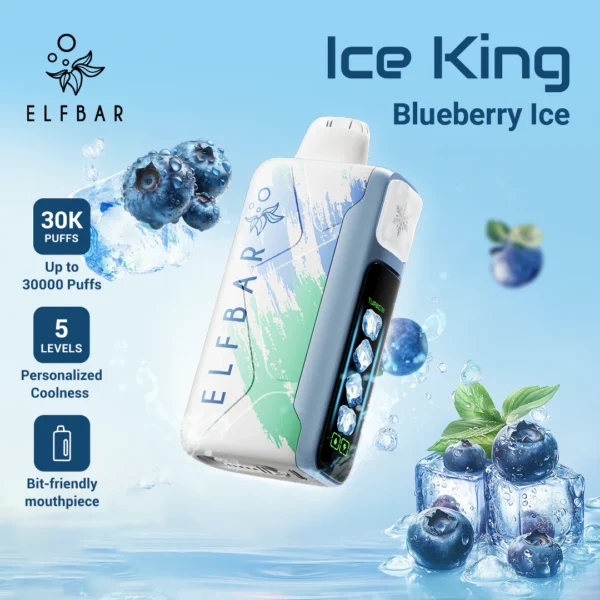 ELFBAR ICE KING 30000 PUFFS DISPOSABLE POD - VAPE SINGAPORE STORE The ELFBAR ICE KING 30000 PUFFS DISPOSABLE Ready stock in our sg singapore store online shop for same day delivery. Discover a new of convenience with the ELFBAR 30K ICE KING 30,000 PUUFS. With a generous 20ml e-liquid capacity and a long 850mAh Battery, this device is designed for those who extended vaping without frequent refills or recharges Its impressive capacity ensures you'll have ample time to various flavors and enjoy a consistent experience throughout the. With up to 30000 puufs, the ELF BAR KING is perfect for long-lasting satisfaction. Enjoy truly customizable vaping experience with 5 levels of coolness. feature lets you tailor the sensation to your personal, whether you prefer subtle chill or a intense icy blast. Adjusting the coolness level is simple and quick, allowing to find the perfect balance that suits your mood and enhances your vaping enjoyment every time you take a puff. Specification : Puff : 30,000 Puffs Battery Capacity : 850 mAh Charging : Rechargeable with Type C Nicotine Strength : 5% Coil : Dual Mesh Coil Adjustable Wattage and Airflow Smart Display - Battery and puff count Charging Time : Roughly 15 min Available Flavour : Strawberry Watermelon Cola Ice Blackberry Cranberry Mixed Berry SG VAPE COD SAME DAY DELIVERY , CASH ON DELIVERY ONLY. TAKE BULK ORDER /MORE ORDER PLS CONTACT ME :  WhatsApp Us VIEW OUR DAILY NEWS INFORMATION : Telegram Channel