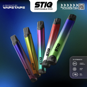 VAPETAPE STIQ 3000 PUFFS DISPOSABLE POD - VAPE SINGAPORE STORE The VAPETAPE STIQ 3000 PUFFS DISPOSABLE Ready stock in our sg singapore store online shop for same day delivery. The Vapetape 3k puffs is Pre-filled with 3ml salt nicotine for a satisfying hit ,Built-in 500mAh battery for long-lasting performance ,ASDF Vapetape mesh coil ensures smooth, rich flavors and Trending in Singapore for its sleek, pocket-friendly design. This stylish pen-shaped device is compact, lightweight, and perfect for on-the-go vaping. Experience a premium vaping sensation with Vape tape STIQ. Order now at SGVAPEON and enjoy fast, reliable same-day delivery in Singapore! Specification: Puffs: 3000 Puffs Volume: 5ML Flavour Battery Capacity: 500mAh (non-rechargeable) Coil: Mesh Coil Nicotine Percent: 3% Available Flavour : Watermelon Raspberry Grape Melon Strawberry Lychee Peach Grape Cola Apple Asam Boi Honeydew Watermelon Lychee Green Mango Blackcurrant Mango SG VAPE COD SAME DAY DELIVERY , CASH ON DELIVERY ONLY. TAKE BULK ORDER /MORE ORDER PLS CONTACT ME :  WhatsApp Us VIEW OUR DAILY NEWS INFORMATION : Telegram Channel
