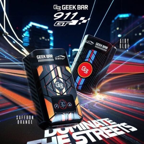 GEEKBAR 911 GT 16000 PUFFS DISPOSABLE POD - VAPE SINGAPORE STORE The GEEKBAR 911 GT 16000 PUFFS DISPOSABLE Ready stock in our sg singapore store online shop for same day delivery. The GEEK BAR GT 911 is designed with a bold racing-inspired look, featuring a carbon fiber grip and a dynamic screen that displays real-time updates on power mode, battery level, and wattage. Built with a reusable battery system, users can enjoy a cost-effective and convenient vaping experience by simply replacing the pod when it’s finished. The large 800mAh battery offers lasting power for up to 1–2 days per charge. Equipped with a 0.8Ω dual mesh coil, it delivers up to 30W output, providing strong throat hits and dense vapor clouds — perfect for an intense and satisfying vape. Customize your experience with 4 adjustable power levels and 2 airflow settings for a truly personalized vaping session. DEVICE BATTERY Package Include : X1 16K Battery Device ONLY (COLOR : Airy Blue ,Saffron Orange) CARTRIDGE POD Package Include : X1 16K Prefilled Pod ONLY Specification : Puffs : 16000 E-Liquid Capacity : 15 ML Coil : Dual Mesh coil Resistance : 0.8 ohm Battery Capacity : 800 mAh Nicotine Strength : 5% 4 Level Power Mode 30W Max Output Adjustable Airflow Available Flavour : Strawberry Watermelon Honeydew Melon Triple Mango Grape Blackcurrant Lychee Raspberry Mango Blackcurrant Kiwi Pineapple Juicy Watermelon Vanilla Cream Chocolate Mocha SG VAPE COD SAME DAY DELIVERY , CASH ON DELIVERY ONLY. TAKE BULK ORDER /MORE ORDER PLS CONTACT ME :  WhatsApp Us VIEW OUR DAILY NEWS INFORMATION : Telegram Channel