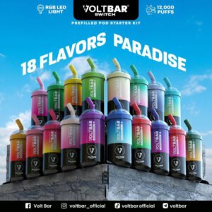 VOLTBAR SWITCH 12000 PUFFS DISPOSABLE POD - VAPE SINGAPORE STORE The Voltbar Switch represents a significant advancement in the vaping industry, combining functionality, convenience, and style into one compact device. It boasts a remarkably high puff capacity, delivering up to 12,000 puffs per cartridge, which greatly extends the lifespan of the device compared to traditional disposable vapes​. This makes it an economical choice for heavy users who prefer not to frequently replace their devices.One of the standout features of the Voltbar Switch is its rechargeable battery, equipped with a Type-C charging port that allows for quick and efficient recharging. This feature not only reduces waste but also ensures that users can continue using their device without the need for constant replacements.Additionally, the device’s design includes a variety of aesthetic enhancements, such as gradient colors and RGB light effects, making it visually appealing and allowing users to personalize their vaping experience​. The Volt bar Device features a 500mAh rechargeable battery and is renowned for its high capacity and quick charging time. With an impressive 12k puffs per device and a wide variety of flavor options, it caters to diverse preferences. Utilizing a Type-C charging port, the battery can be fully charged in about 20 to 30 minutes, allowing users to resume vaping quickly without long waits. One of the most significant advantages of using rechargeable prefilled pods is the combination of convenience and sustainability they offer. Unlike disposable pods, rechargeable prefilled pods allow users to change cartridges, eliminating the need for wasteful throwaways. This not only reduces environmental impact but also offers cost savings in the long run. Specifications : Puff: 12,000 Puffs Battery Capacity: 500 mAh Charging: Rechargeable with Type-C 20 to 30 minutes Available Flavour : Blackcurrant Honeydew Blackcurrant Melon Hazelnut Coffee Java Chip Strawberry Blackcurrant Taro Yam Sakura Grape Sour Apple Red Slush Honeydew Bubblegum Watermelon Bubblegum Mango Kiwi Watermelon Ice Strawberry Bubblegum Blackcurrant Lychee Watermelon Kiwi Strawberry Watermelon Mango Bubblegum Strawberry Vanilla Nescoffee Gold Mango Vanilla Ribena Honeydew Ice Cream Watermelon Lychee Sour Bubblegum Strawberry Apple Mango Watermelon Solero Lime Strawberry Grape Honeydew Cappuccino SG VAPE COD SAME DAY DELIVERY , CASH ON DELIVERY ONLY. TAKE BULK ORDER /MORE ORDER PLS CONTACT SELLER :  WhatsApp Us