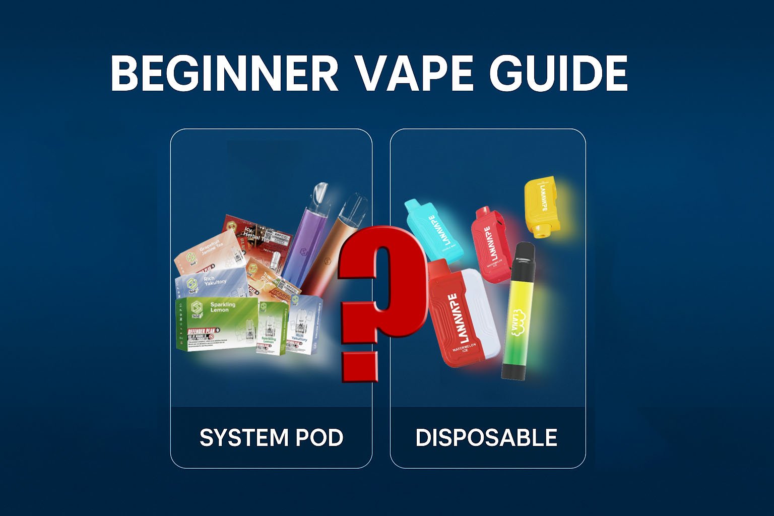 comparison of beginner vape in Singapore (Disposable Vs System Pod)