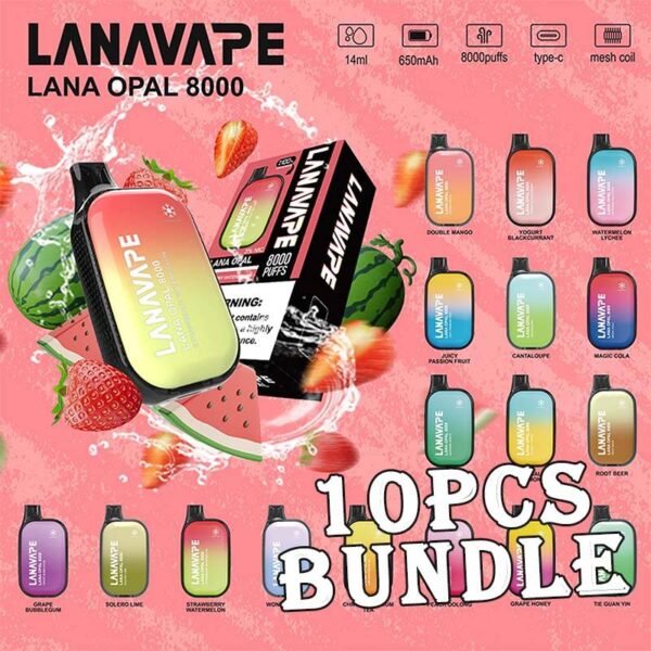 10pcs Lana Opal 8000 Puffs Disposable Vape Bundle – Singapore Sales & Free Delivery Bulk Savings, Fast Delivery – The Perfect Lana Opal Vape Bundle in Singapore Looking for a budget-friendly way to stock up on your favourite disposable vapes? Get this 10pcs Lana Opal 8000 Puffs Disposable Vape Bundle at an unbeatable price, now with free islandwide delivery in Singapore! Lana Opal 8000 Specification : Puff : 8000 Puffs Nicotine Strength : 30mg / 3% E-liquid Capacity : 20ml Battery Capacity : 550mAh Charging Port : Rechargeable with Type-C Display LED Screen with Battery & Juice Status Coil Type Mesh Coil Bundle Package Include : ✅ 10pcs Flavours with amazing price ✅ Free Delivery Within Singapore Area 📦 Order Today – Enjoy Fast & Free Delivery in Singapore! Don’t miss out on this value-packed 10pcs Lana Opal 8000 Bundle. Whether you’re stocking up or sharing with friends, this deal is a no-brainer. Order now and get FREE same-day delivery in SG. Want something with more puffs? Explore our : ✅ Lana Opal 8K collection ✅ LANA Series collection ✅ Puff Count colletion 💬 Buying More? Bulk Orders Welcome! Message the seller directly via [WhatsApp Us] for faster arrangement. 📲 Don’t Miss Out! Get daily product news and promo updates — [Join Our Telegram Channel].