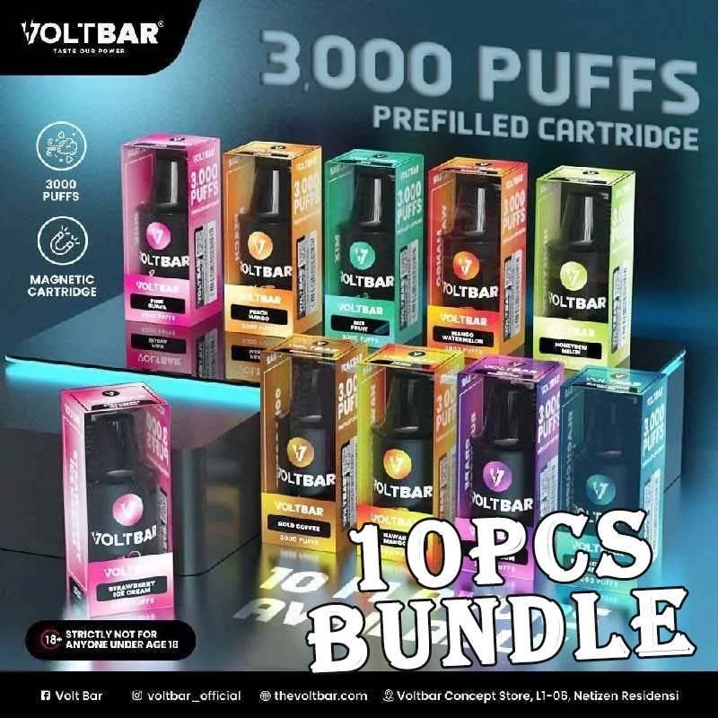 10 pcs Voltbar 3000 Puffs Disposable Vape (Cartridge) Bundle – Singapore Sales & Free Delivery Bulk Savings, Fast Delivery – The Perfect Voltbar (Cartridge) Vape Bundle in Singapore Looking for a budget-friendly way to stock up on your favourite disposable vapes? Get this 10 pcs Voltbar 3000 Puffs Disposable Vape (Cartridge) Bundle at an unbeatable price, now with free islandwide delivery in Singapore! Voltbar 3000 Specification : Puff : 3,000 puffs Nicotine Strength 5% (50mg) Battery Capacity 500mAh Rechargeable Charging Port Type-C Pod System Replaceable pre-filled pods Brand: VOLTBAR Bundle Package Include : ✅ 10pcs Flavours with amazing price ✅ Free Delivery Within Singapore Area 📦 Order Today – Enjoy Fast & Free Delivery in Singapore! Don’t miss out on this value-packed 10 pcs Voltbar 3000 (Cartridge) Bundle. Whether you’re stocking up or sharing with friends, this deal is a no-brainer. Order now and get FREE same-day delivery in SG. Want something with more puffs? Explore our : ✅ Voltbar 3000 (Cartridge) collection ✅ Voltbar collection ✅ Puff Count colletion 💬 Buying More? Bulk Orders Welcome! Message the seller directly via [WhatsApp Us] for faster arrangement. 📲 Don’t Miss Out! Get daily product news and promo updates — [Join Our Telegram Channel].