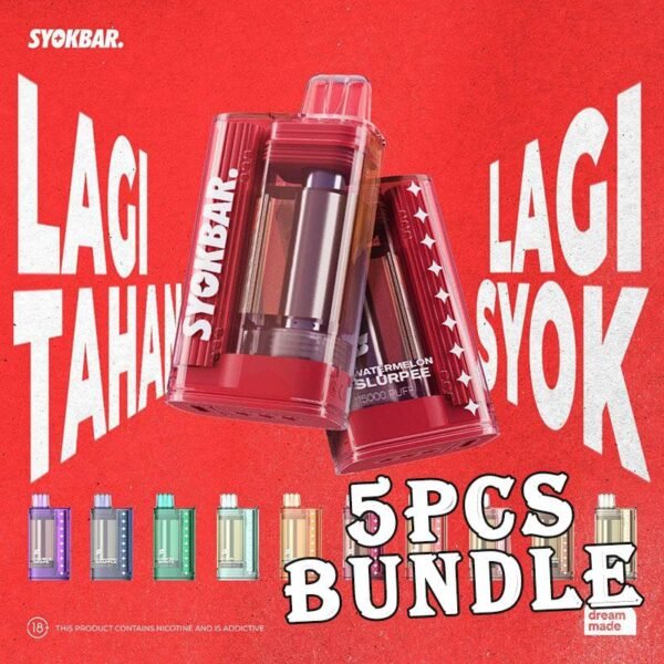 5pcs Syokbar 15000 Puffs Disposable Vape Bundle – Singapore Sales & Free Delivery Bulk Savings, Fast Delivery – The Perfect Syokbar Vape Bundle in Singapore Looking for a budget-friendly way to stock up on your favourite disposable vapes? Get this 5pcs Syokbar 15000 Puffs Disposable Vape Bundle at an unbeatable price, now with free islandwide delivery in Singapore! Syokbar 15000 Specification : Puff : 15,000 Puffs Nicotine Strength : 5% Battery Capacity : 600 mAh Charging : Type C Fast Charging - (8 minute to last you the day) Bundle Package Include : ✅ 5pcs Flavours with amazing price ✅ Free Delivery Within Singapore Area 📦 Order Today – Enjoy Fast & Free Delivery in Singapore! Don’t miss out on this value-packed 5 pcs Syokbar 15000 Bundle. Whether you’re stocking up or sharing with friends, this deal is a no-brainer. Order now and get FREE same-day delivery in SG. Want something with more puffs? Explore our : ✅ Syokbar 15000 collection ✅ More Others Series collection ✅ Puff Count colletion 💬 Buying More? Bulk Orders Welcome! Message the seller directly via [WhatsApp Us] for faster arrangement. 📲 Don’t Miss Out! Get daily product news and promo updates — [Join Our Telegram Channel].