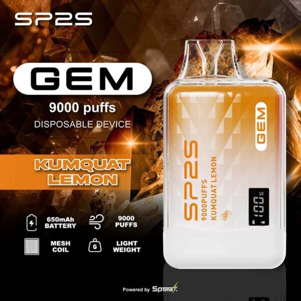 SP2S GEM 9000 Puffs Disposable – Singapore Ready Stock | SG VAPE ON Why Choose SP2S GEM 9000 Disposable? The SP2S GEM 9000 Puffs Disposable Vape is a top choice for vapers in Singapore who want performance and convenience. Designed by Nextgen, it combines a digital display screen, mesh coil, and a 650mAh rechargeable battery with Type-C charging. With 9000 puffs and over 20 flavour options, it’s perfect for both casual and experienced vapers. ✅ 9000 puffs for long-lasting sessions ✅ Mesh coil for richer flavour and smoother hits ✅ Rechargeable 650mAh battery with Type-C charging ✅ Digital display showing battery & e-liquid level ✅ Compact, stylish, and easy to carry Specifications : Puff Count: Approx. 9000 Coil Type: Mesh Coil Battery: 650mAh Rechargeable Charging Port: Type-C Fast Charging Screen: Digital Display for Battery & E-liquid Available Flavours : Apple Cider Twist Aloe Honey Blackcurrant Candy Banana Smoothie Frosty Strawberry Icy Mint Jasmine Green Tea Kim Quat Lemon Melon Crush Peach Fizzy Tea Guan Yin Tangy Kiwi Himalaya Mineral Honeydew Sago Sakura Grape Himalaya Jasmine Tea Himalaya Tea Guan Yin Sakura Tea Double Lychee Cucumber Lemon Why Vapers in Singapore Love SP2S GEM 9000 🚚 Fast Same-Day Delivery Available in Singapore 🔋 Rechargeable with Type-C for convenience 💨 Smooth airflow with mesh coil technology 📦 Wide flavour selection (20+ options) 🔒 100% authentic Nextgen disposable vape Frequently Asked Questions (FAQs) 1. How many puffs does SP2 GEM 9000 provide? Each device offers up to 9000 puffs, depending on usage. 2. Is SP2S GEM 9000 rechargeable? Yes, it has a 650mAh rechargeable battery with Type-C fast charging. 3. Does it have a display screen? Yes, it includes a digital display screen showing battery life and e-liquid levels. 4. Which flavours are popular in Singapore? Top picks include Apple Cider Twist, Cucumber Lemon, Tangy Kiwi and Blackcurrant Candy. Order SP2 GEM 9000 Disposable Today – Singapore Fast Delivery Get your SP2S GEM 9000 Disposable Vape today from SG VapeOn. Enjoy authentic products, wide flavour variety, and same-day delivery in Singapore. 👉 Order now and get same-day delivery across Singapore. 💬 Buying More? Bulk Orders Welcome! Message the seller directly via [WhatsApp Us] for faster arrangement. Or Wechat 微信：JoeyStudio08 📲 Don’t Miss Out! Get daily product news and promo updates — [Join Our Telegram Channel] Or Chat in Telegram